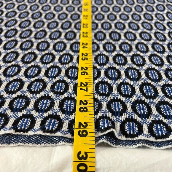 Fontana Geometric Sweater Dress Tunic Silver Eyelet Ring Fitted Size L Office - Picture 5 of 9